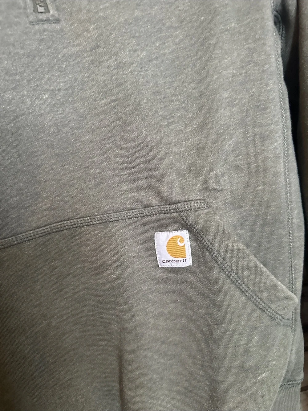Carhartt Unisex Olive Green Quarter-Zip Sweatshirt Size Small